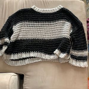 Black and white free people sweater